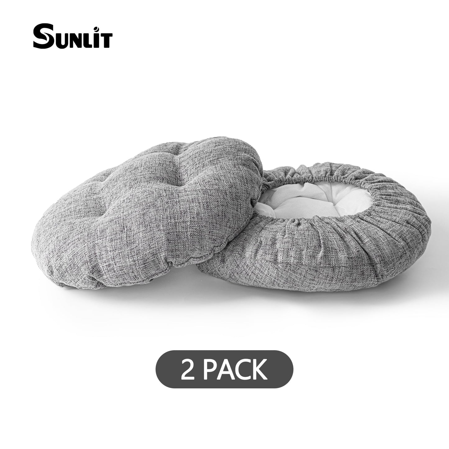 Sunlit Bar Stool Covers - Set of 2 Rectangle Bar Stool Seat Covers, Soft and Cushioned Bar Chair Covers, Easy to Install and Wash, Cover Only, Gray