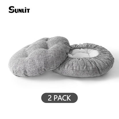 Sunlit Bar Stool Covers - Set of 2 Rectangle Bar Stool Seat Covers, Soft and Cushioned Bar Chair Covers, Easy to Install and Wash, Cover Only, Gray