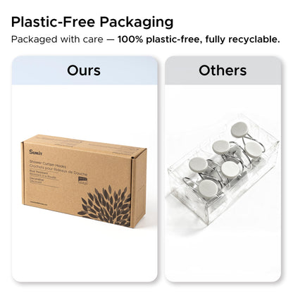 Sunlit Seashells Decorative Shower Curtain Hooks, Aqua Blue Ocean Creatures Coastal Shower Curtain Rings with Black Hooks, Resin, Nautical Bathroom Decoration Beach Shower Curtain Hooks, Set of 12