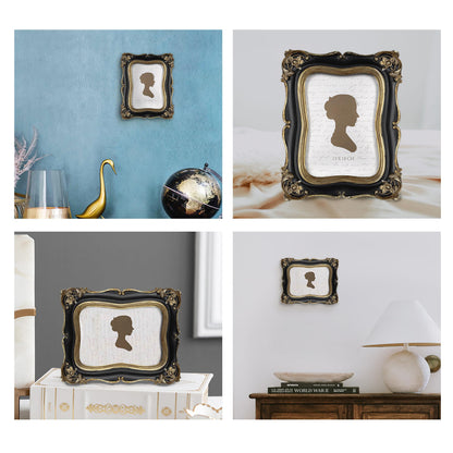Sunlit Vintage Small Picture Frame 2.5x3.5 Inch, Antique Mini Polaroid Photo Frames with Glass Front, Luxury Wallet Size Picture Frames, Tiny Photo Frames Display Tabletop Wall Hanging Gift Ideas, Gold