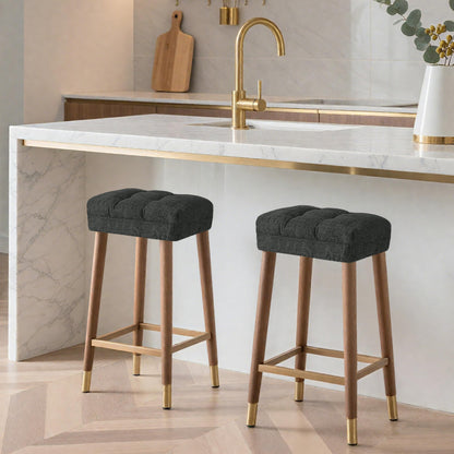 Sunlit Bar Stool Covers - Set of 2 Rectangle Bar Stool Seat Covers, Soft and Cushioned Bar Chair Covers, Easy to Install and Wash, Cover Only, Gray