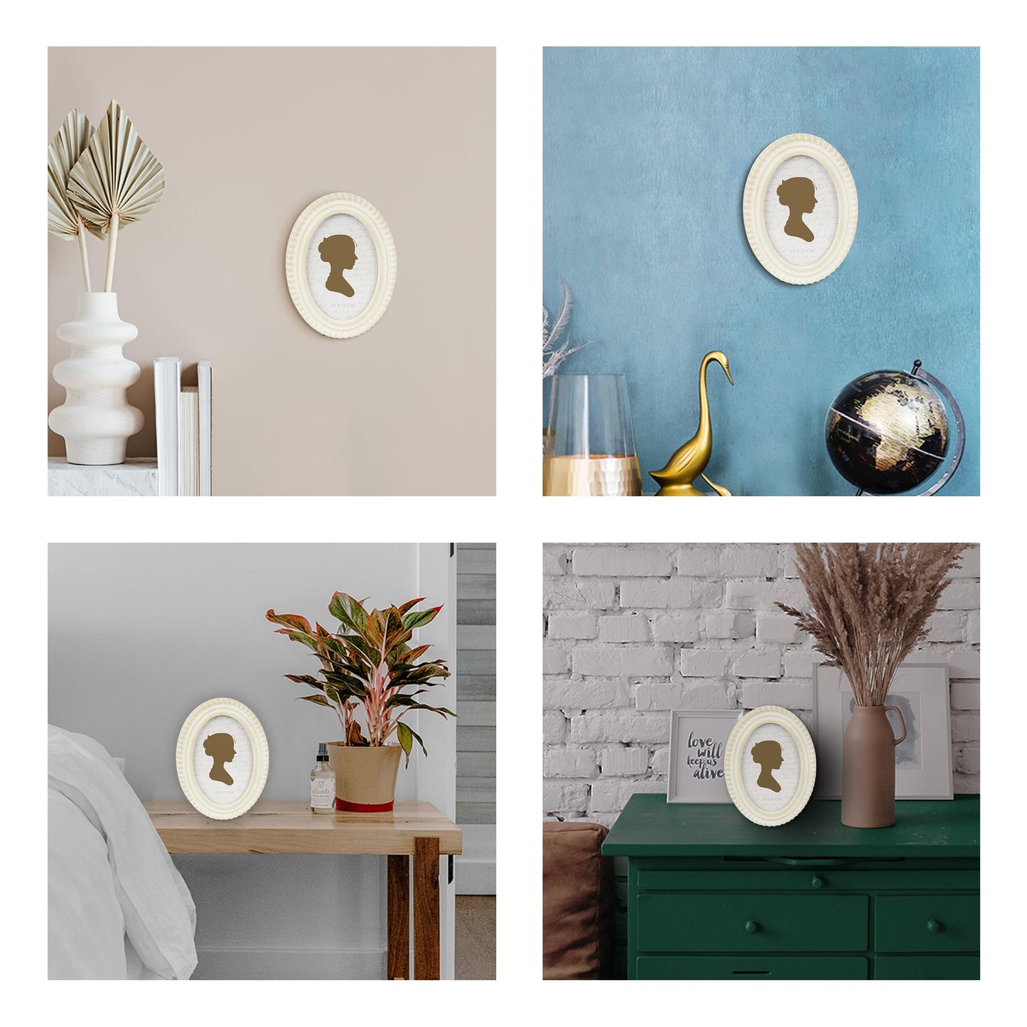 Sunlit Vintage Picture Frame 4x6 Inch with Beaded Border, Luxury Antique Square Photo Frames with Glass Front, Boho Photo Display, Tabletop Wall Hanging, Gift Idea, Distressed White