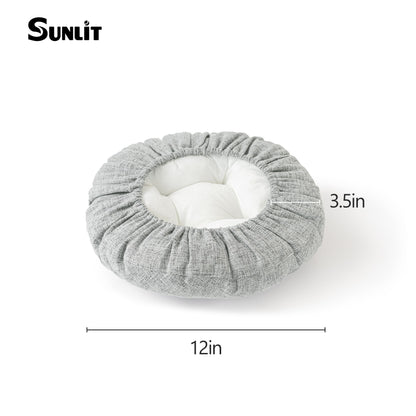 Sunlit Bar Stool Covers - Set of 2 Round Bar Stool Seat Covers, Soft and Cushioned Bar Chair Covers, Easy to Install and Wash, Cover Only, 12 Inch Diameter, Light Gray