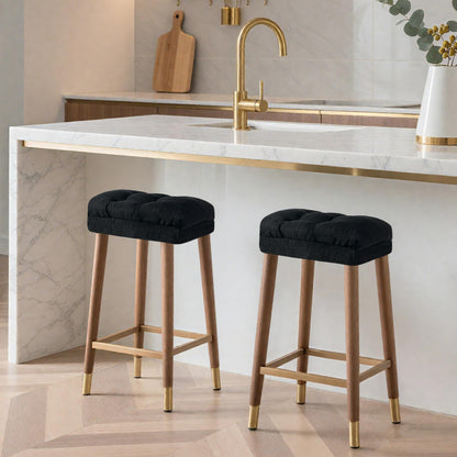 Sunlit Bar Stool Covers - Set of 2 Rectangle Bar Stool Seat Covers, Soft and Cushioned Bar Chair Covers, Easy to Install and Wash, Cover Only, Gray