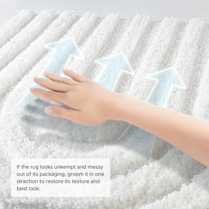 Sunlit 24"x60" Boho Decorative Textured Bathroom Rugs Runner, Mid Century Modern Extra Long Non-Slip Absorbent Soft Bath Mat, Organic Modern Floor Mat Bath Runner Dry Fast Machine Washable, Gray