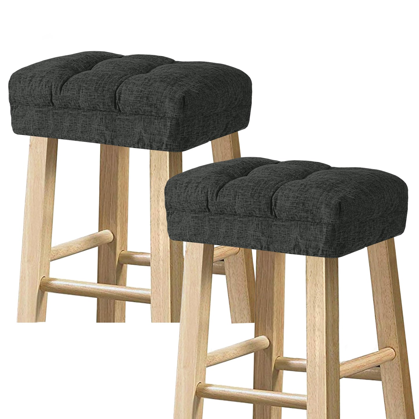 Sunlit Bar Stool Covers - Set of 2 Rectangle Bar Stool Seat Covers, Soft and Cushioned Bar Chair Covers, Easy to Install and Wash, Cover Only, Gray