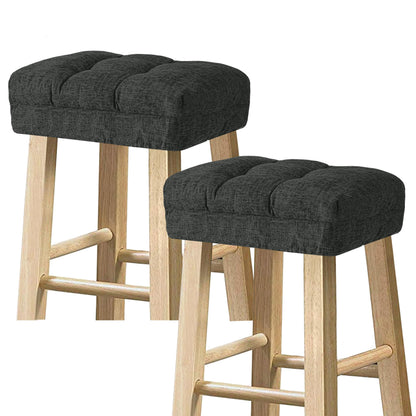 Sunlit Bar Stool Covers - Set of 2 Rectangle Bar Stool Seat Covers, Soft and Cushioned Bar Chair Covers, Easy to Install and Wash, Cover Only, Gray