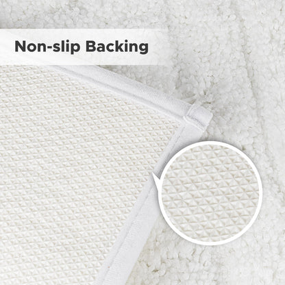 Sunlit 24"x60" Boho Decorative Textured Bathroom Rugs Runner, Mid Century Modern Extra Long Non-Slip Absorbent Soft Bath Mat, Organic Modern Floor Mat Bath Runner Dry Fast Machine Washable, Gray