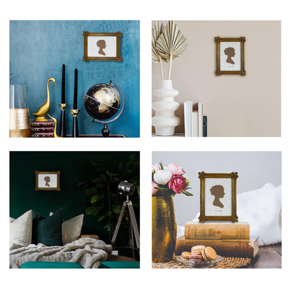 Sunlit Small Vintage Picture Frame 2.5x3.5 Inch, Antique Mini Photo Frames with Glass Front, Luxury Wallet Size Picture Frames, Photo Display Tabletop Wall Hanging Gift Ideas, Slivery Light Gold