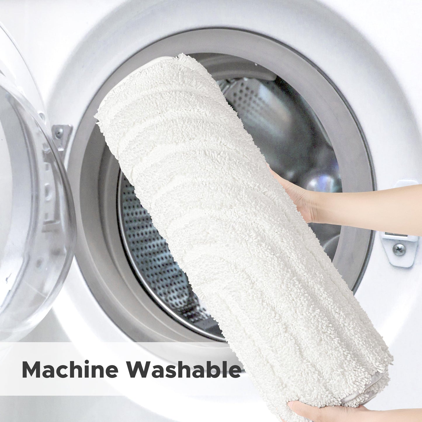 Sunlit 24"x60" Boho Decorative Textured Bathroom Rugs Runner, Mid Century Modern Extra Long Non-Slip Absorbent Soft Bath Mat, Organic Modern Floor Mat Bath Runner Dry Fast Machine Washable, Gray