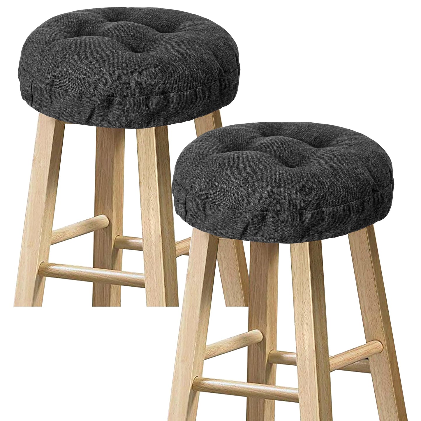 Sunlit Bar Stool Covers - Set of 2 Rectangle Bar Stool Seat Covers, Soft and Cushioned Bar Chair Covers, Easy to Install and Wash, Cover Only, Gray
