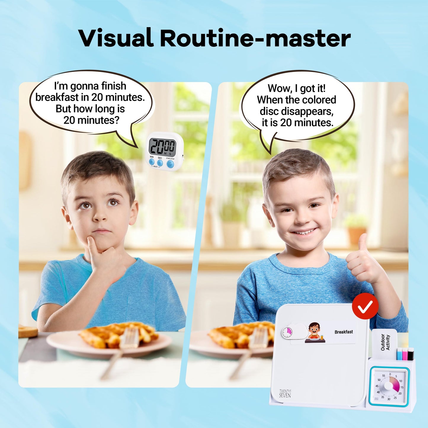 TWENTY5 SEVEN Visual Schedule for Kids, Autism Sensory Products for Classroom Home, Autism Learning Material Set for Autistic Children, Visual Sensory Toys for Boys and Girls, Pastel Rainbow