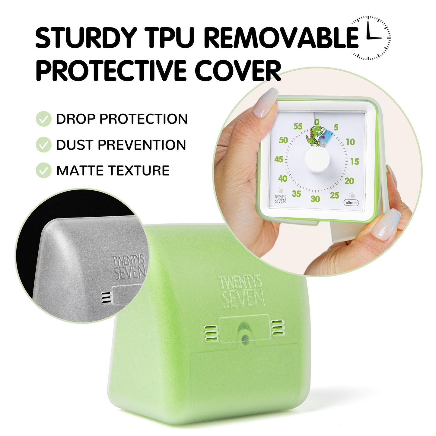 Visual Timer with Protective Case, 60-Minute Countdown Timer for Kids Autism ADHD Classroom Home Office, Countdown Clock for Teaching Work Meeting Time Management, Hungry Blue Fish