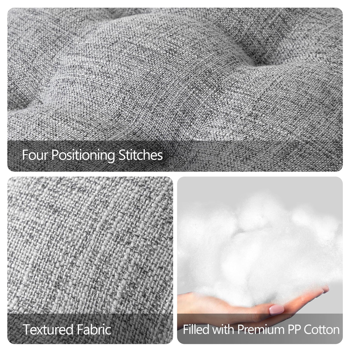 Sunlit Bar Stool Covers - Set of 2 Round Bar Stool Seat Covers, Soft and Cushioned Bar Chair Covers, Easy to Install and Wash, Cover Only, 12 Inch Diameter, Light Gray