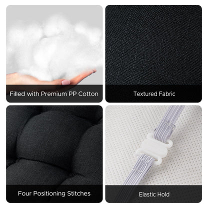 Sunlit Bar Stool Covers - Set of 2 Rectangle Bar Stool Seat Covers, Soft and Cushioned Bar Chair Covers, Easy to Install and Wash, Cover Only, Gray