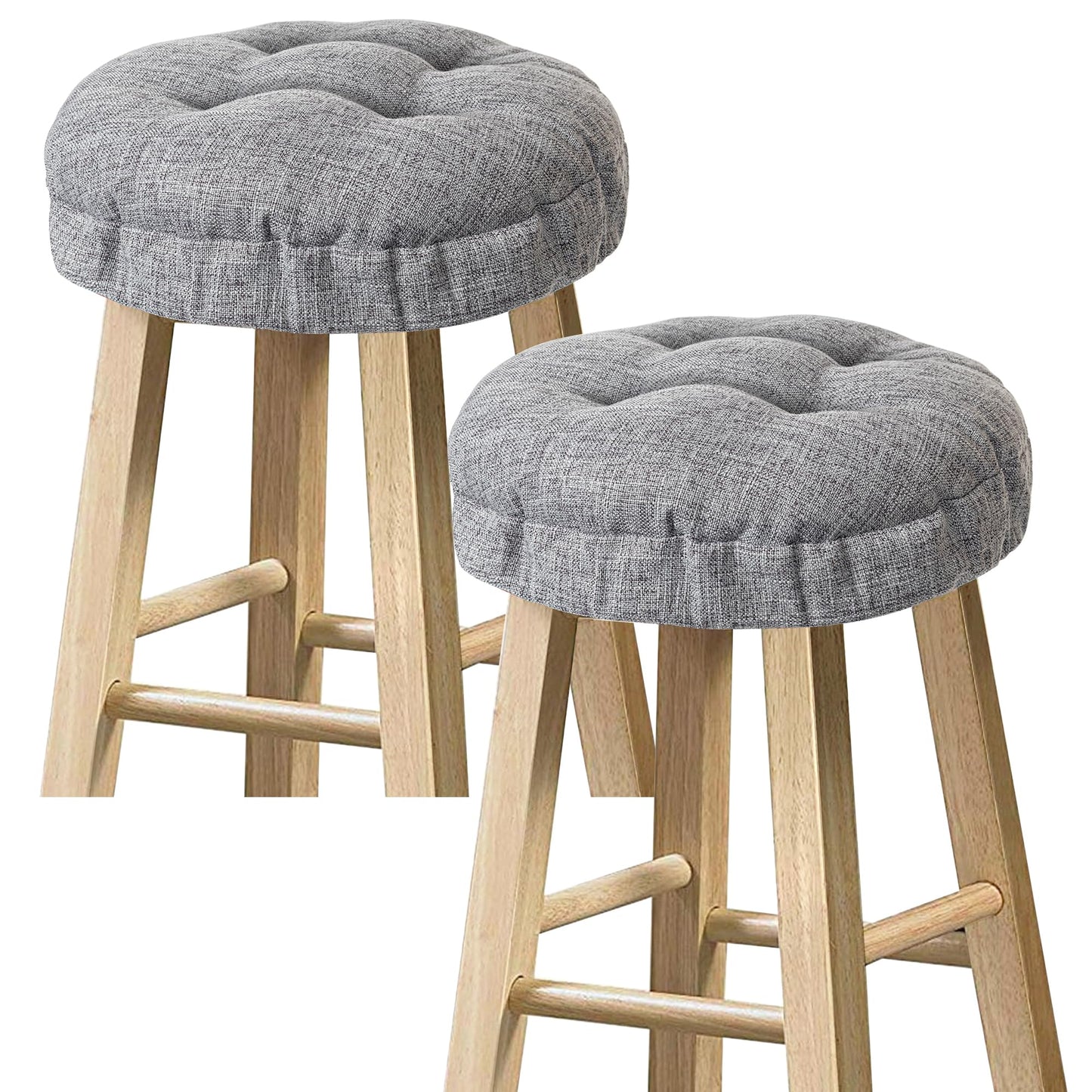 Sunlit Bar Stool Covers - Set of 2 Rectangle Bar Stool Seat Covers, Soft and Cushioned Bar Chair Covers, Easy to Install and Wash, Cover Only, Gray