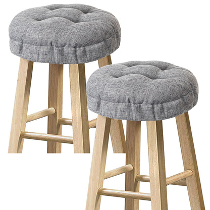 Sunlit Bar Stool Covers - Set of 2 Rectangle Bar Stool Seat Covers, Soft and Cushioned Bar Chair Covers, Easy to Install and Wash, Cover Only, Gray