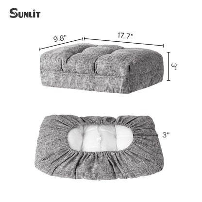 Sunlit Bar Stool Covers - Set of 2 Rectangle Bar Stool Seat Covers, Soft and Cushioned Bar Chair Covers, Easy to Install and Wash, Cover Only, Gray