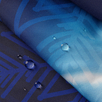 Sunlit Blue Fluorescent Christmas Snowflake Tree with Dark Blue Background Fabric Shower Curtain, Bathroom Home Office Holiday Wall Decoration as Tapestry and Photo Booth Backdrop