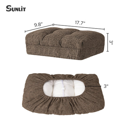 Sunlit Bar Stool Covers - Set of 2 Rectangle Bar Stool Seat Covers, Soft and Cushioned Bar Chair Covers, Easy to Install and Wash, Cover Only, Gray