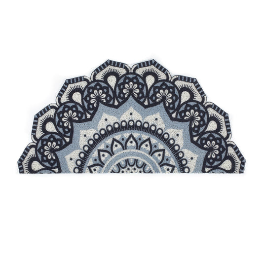 Sunlit 34" x 17" Mandala Dirt Trapper Welcome Mats, Small Indoor Outdoor Non-Slip Front Door Mat, Front Back Door Decor, Low Profile Entryway Rug, Easy to Clean Door Mat Waterproof, Green