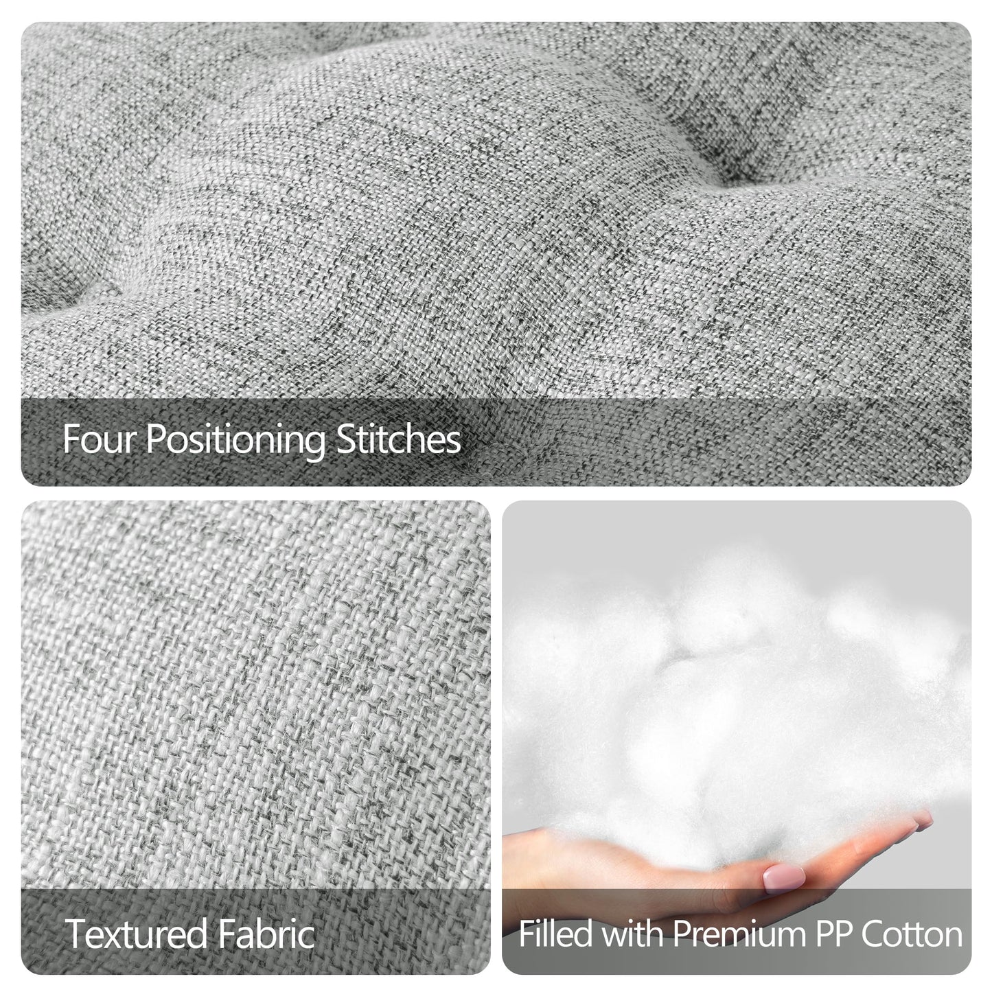 Sunlit Bar Stool Covers - Set of 2 Round Bar Stool Seat Covers, Soft and Cushioned Bar Chair Covers, Easy to Install and Wash, Cover Only, 12 Inch Diameter, Light Gray