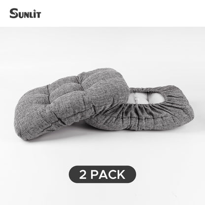 Sunlit Bar Stool Covers - Set of 2 Rectangle Bar Stool Seat Covers, Soft and Cushioned Bar Chair Covers, Easy to Install and Wash, Cover Only, Gray