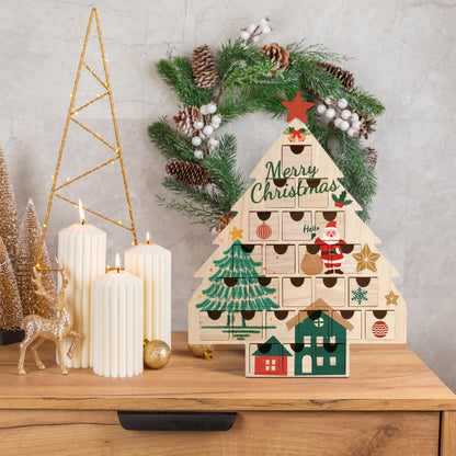 Sunlit Christmas Wooden Advent Calendar with Drawers, Unfinished Wooden, Chalet Shaped Countdown Calendar Ready to Decorate and Personalize | Craft Storage Box | DIY Guru and Crafters