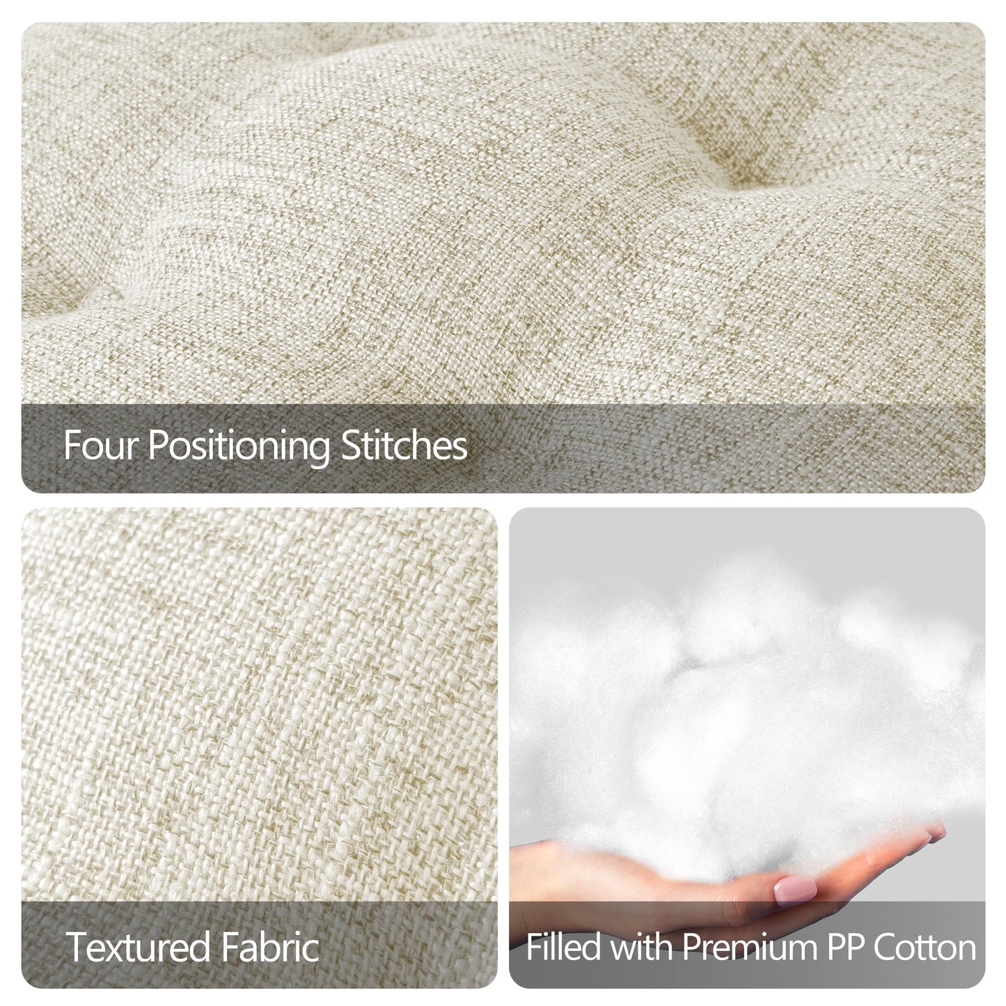 Sunlit Bar Stool Covers - Set of 2 Rectangle Bar Stool Seat Covers, Soft and Cushioned Bar Chair Covers, Easy to Install and Wash, Cover Only, Gray