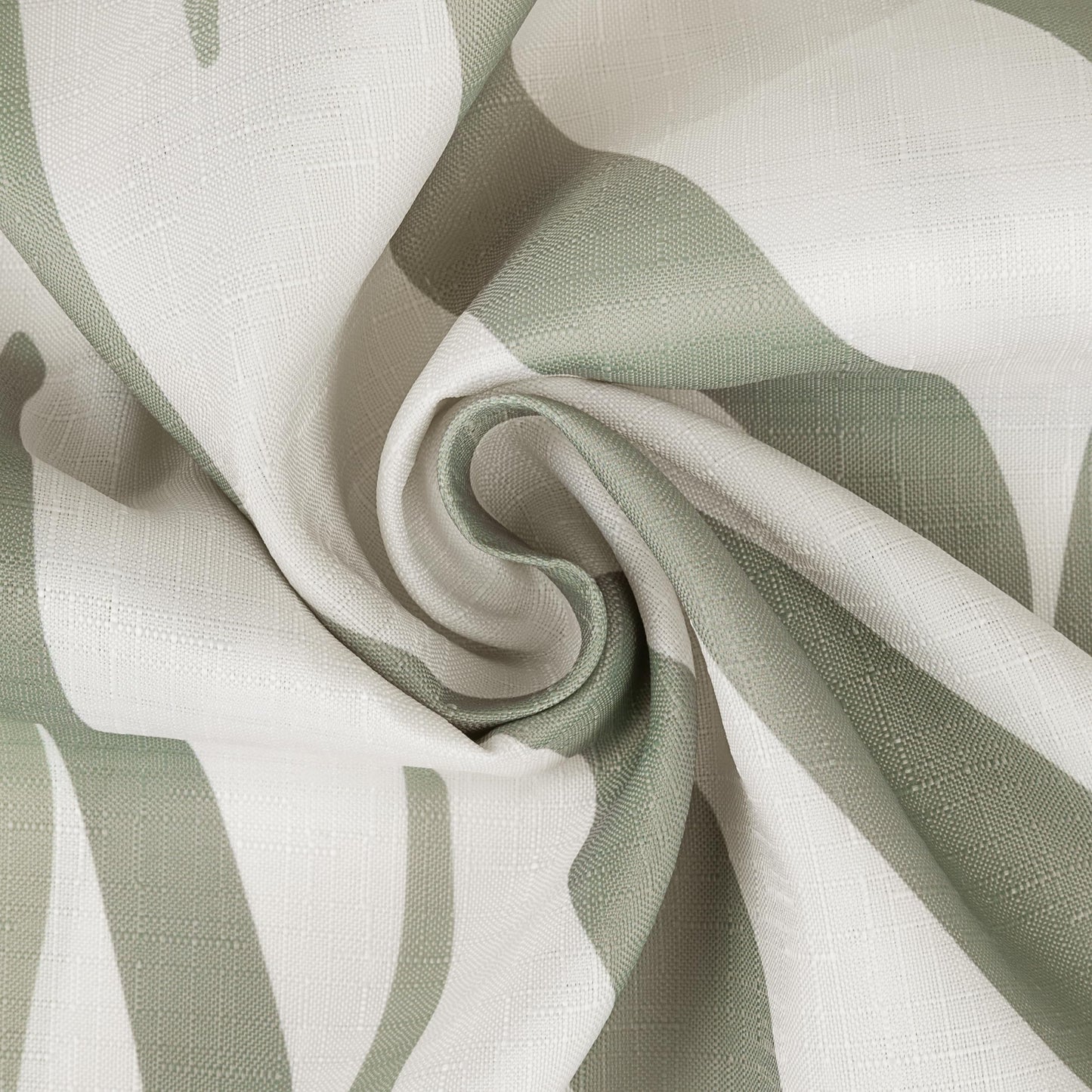 Sunlit 36x72 Inches Sage Green Textured Slubbed Fabric Shower Curtain, Mid Century Modern Palm Leaf Small Stall Shower Curtains for Bathroom Decoration, RV Half Size Narrow Boho Bathroom Curtains