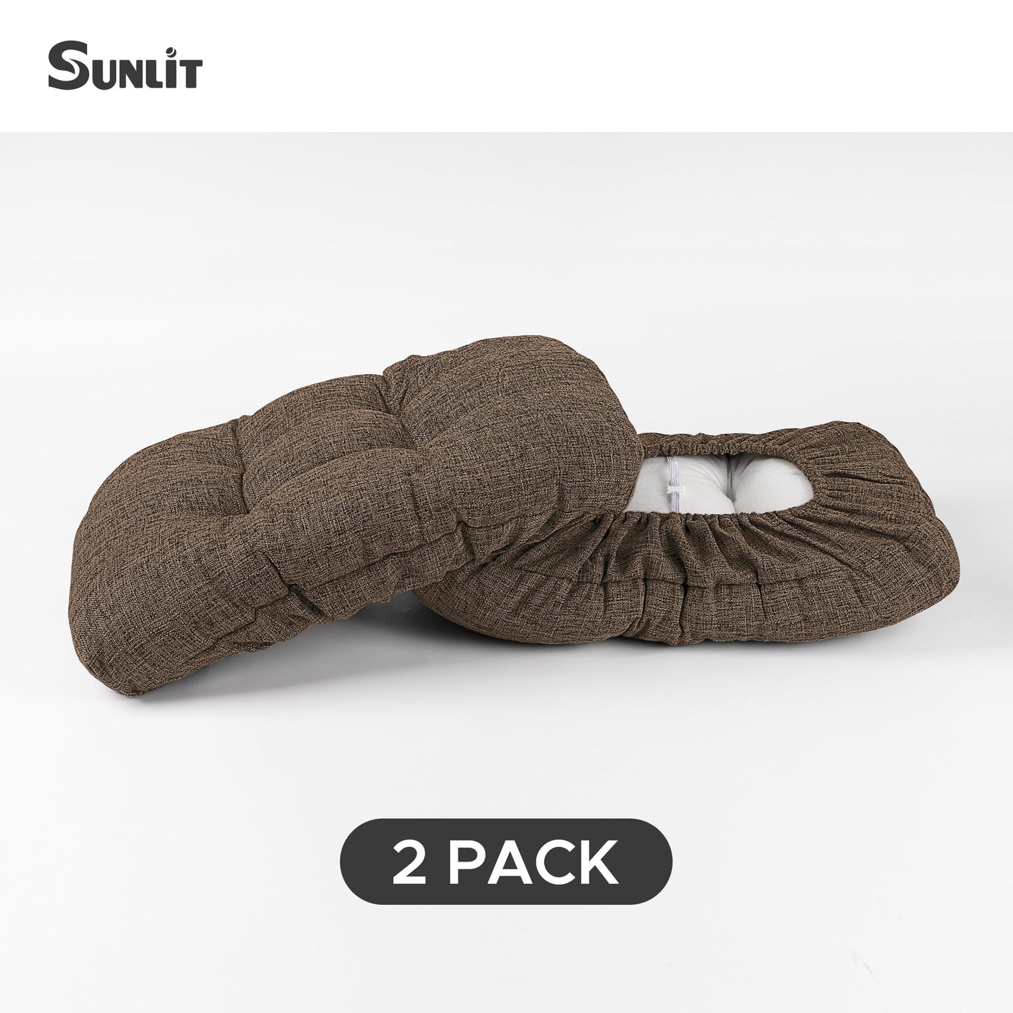 Sunlit Bar Stool Covers - Set of 2 Rectangle Bar Stool Seat Covers, Soft and Cushioned Bar Chair Covers, Easy to Install and Wash, Cover Only, Gray