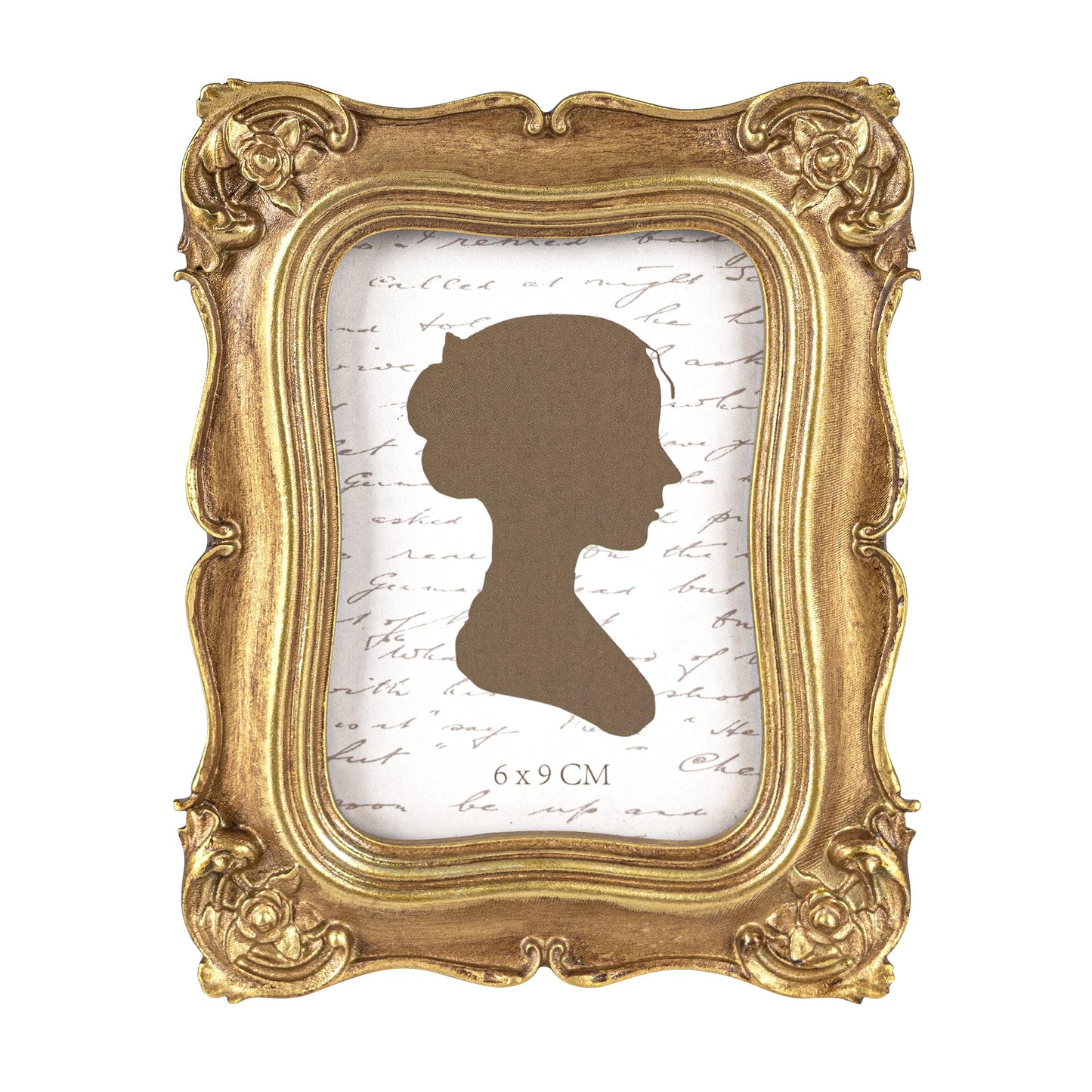 Sunlit Vintage Small Picture Frame 2.5x3.5 Inch, Antique Mini Polaroid Photo Frames with Glass Front, Luxury Wallet Size Picture Frames, Tiny Photo Frames Display Tabletop Wall Hanging Gift Ideas, Gold
