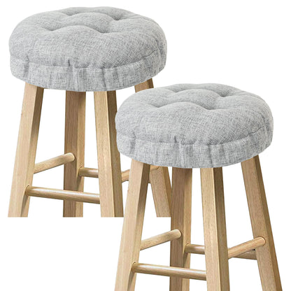 Sunlit Bar Stool Covers - Set of 2 Round Bar Stool Seat Covers, Soft and Cushioned Bar Chair Covers, Easy to Install and Wash, Cover Only, 12 Inch Diameter, Light Gray