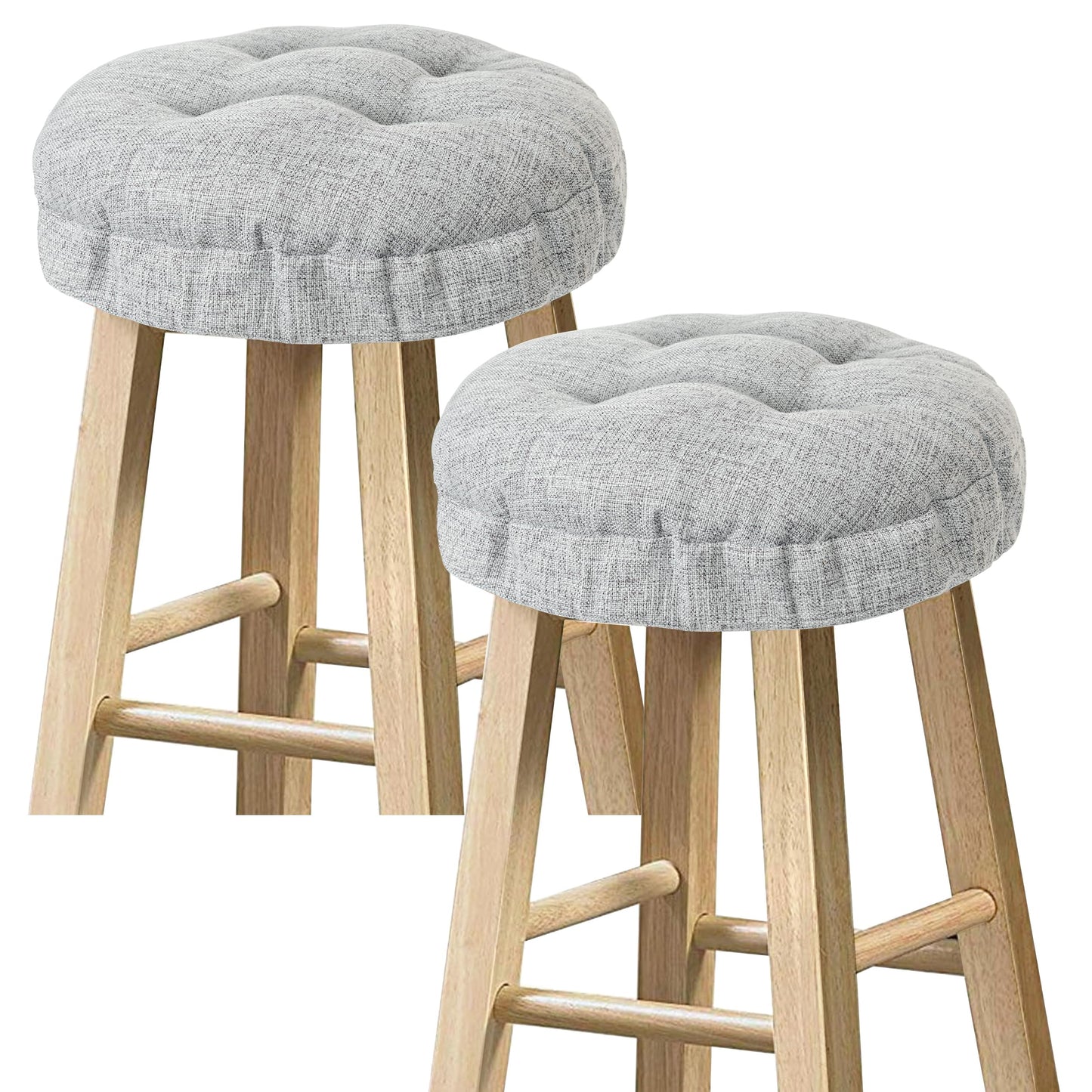 Sunlit Bar Stool Covers - Set of 2 Rectangle Bar Stool Seat Covers, Soft and Cushioned Bar Chair Covers, Easy to Install and Wash, Cover Only, Gray