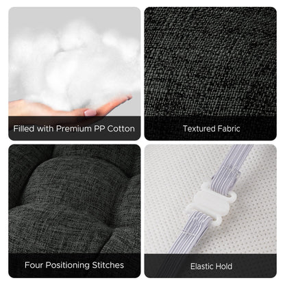 Sunlit Bar Stool Covers - Set of 2 Rectangle Bar Stool Seat Covers, Soft and Cushioned Bar Chair Covers, Easy to Install and Wash, Cover Only, Gray