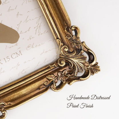 Sunlit Vintage Picture Frame 4x6 Inch, Luxury Antique Photo Frames with Glass Front, Photo Display, Tabletop Wall Hanging, Gift Ideas