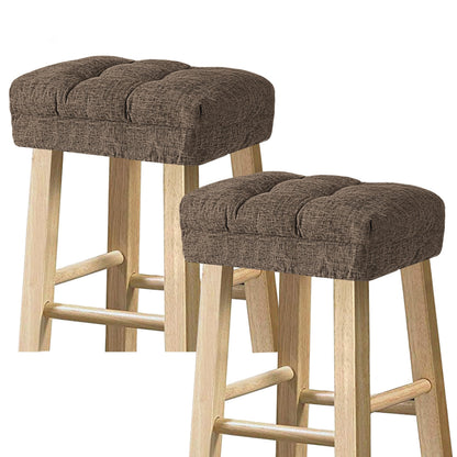 Sunlit Bar Stool Covers - Set of 2 Round Bar Stool Seat Covers, Soft and Cushioned Bar Chair Covers, Easy to Install and Wash, Cover Only, 12 Inch Diameter, Gray