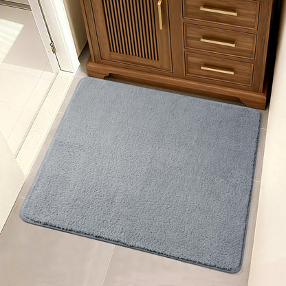 Sunlit Square Bathroom Rug 32x32, Soft Super Absorbent Bath Mat Quick Dry, Washable Bathroom Mat, Non-Slip Square Bath Rug, Cozy Shower Rugs Bathmat, Gray
