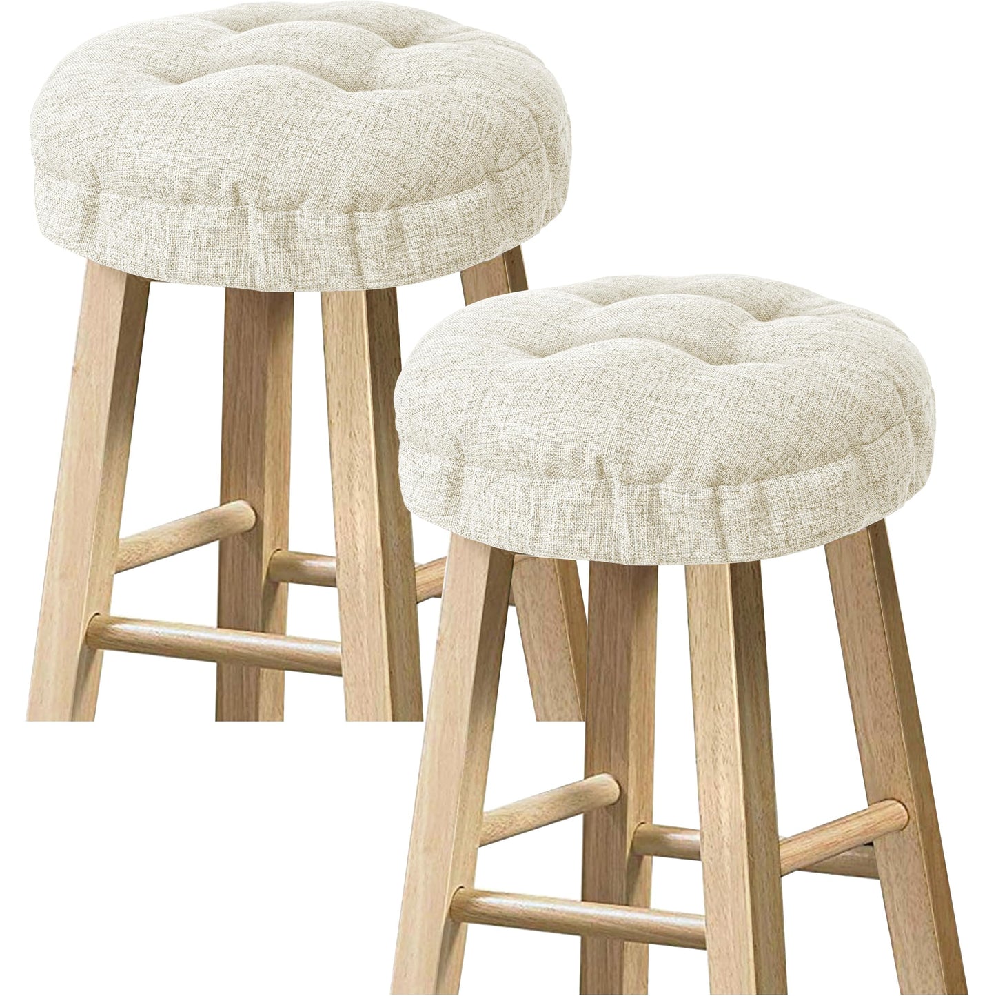 Sunlit Bar Stool Covers - Set of 2 Round Bar Stool Seat Covers, Soft and Cushioned Bar Chair Covers, Easy to Install and Wash, Cover Only, 12 Inch Diameter, Light Gray
