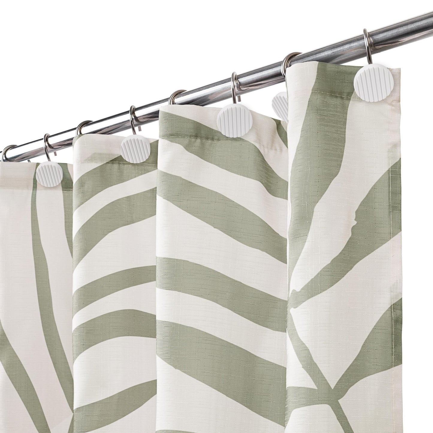 Sunlit Pink Textured Slubbed Fabric Shower Curtain, Mid Century Modern Palm Leaf Shower Curtains for Bathroom Decoration, Boho Botanical Bathroom Curtains, 72x72