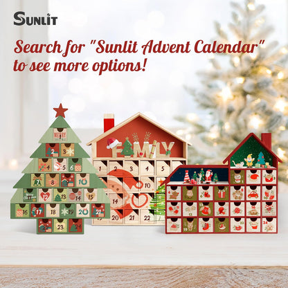 Sunlit Christmas Wooden Advent Calendar with Drawers, Unfinished Wooden, Chalet Shaped Countdown Calendar Ready to Decorate and Personalize | Craft Storage Box | DIY Guru and Crafters
