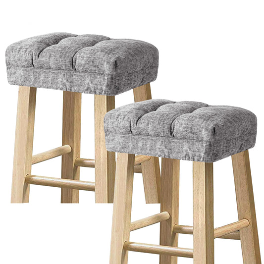 Sunlit Bar Stool Covers - Set of 2 Rectangle Bar Stool Seat Covers, Soft and Cushioned Bar Chair Covers, Easy to Install and Wash, Cover Only, Gray