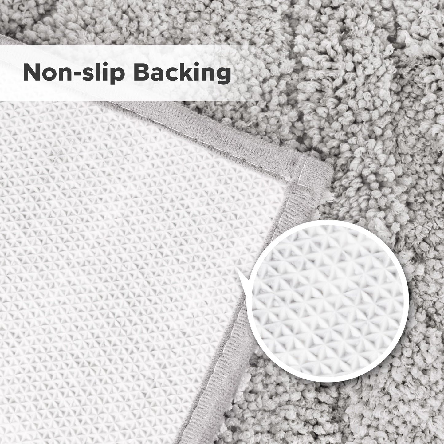 Sunlit 20"x30" Boho Decorative Textured Bathroom Rug Mat, Mid Century Modern Non-Slip Absorbent Soft Bath Mat, Organic Modern Floor Mat Dry Fast Machine Washable, Light Gray