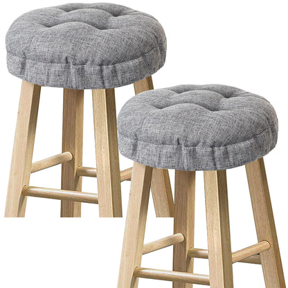 Sunlit Bar Stool Covers - Set of 2 Round Bar Stool Seat Covers, Soft and Cushioned Bar Chair Covers, Easy to Install and Wash, Cover Only, 12 Inch Diameter, Light Gray