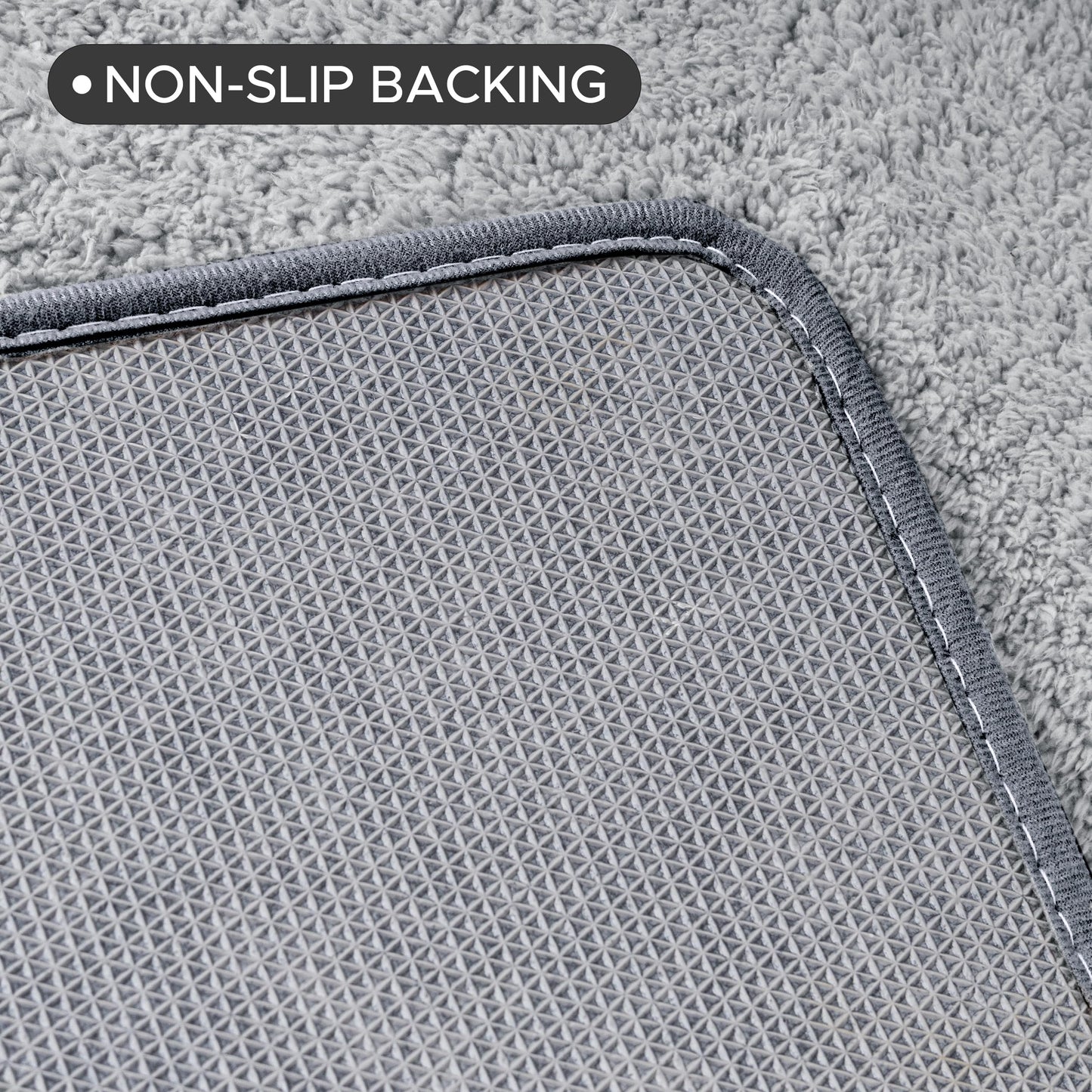 Sunlit Square Bathroom Rug 32x32, Soft Super Absorbent Bath Mat Quick Dry, Washable Bathroom Mat, Non-Slip Square Bath Rug, Cozy Shower Rugs Bathmat, Gray