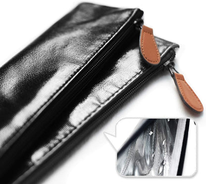 Sunlit 100% Waterproof Wipe Clean Hygienic Carrying Case/Pouch for Reusable Straws - 2 set - For 10.5 inches Straws Silicone or Stainless Steel - Brush/Chopsticks Zipper Bag for Travel