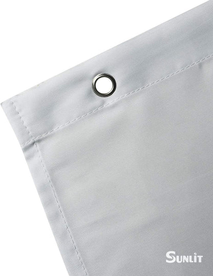 Sunlit Peekaboo Cute Dogs Curious Cartoon Puppy Fabric Shower Curtain for Kids Dogs Lovers, Tawny with Dalmatian Bulldog Pug Poodle Beagle, White