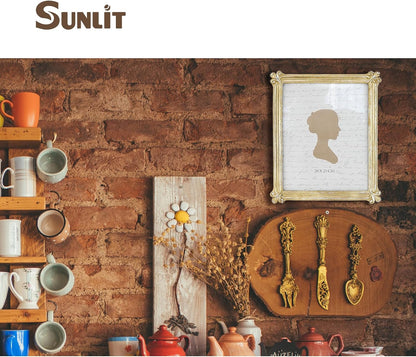 Sunlit Vintage Picture Frame 8x10 Inch, Luxury Antique Photo Frames with Glass Front, Photo Display, Tabletop Wall Hanging, Gift Ideas, Gold